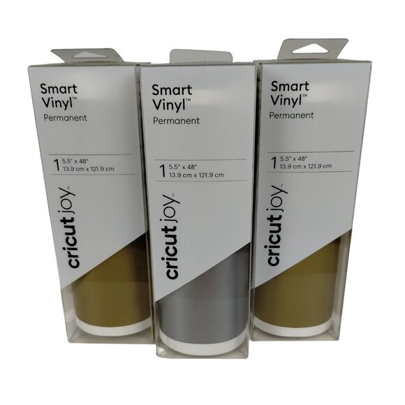 Cricut Joy Smart Vinyl Permanent Gold and Silver 3 Roll Set - Picture 1 of 7